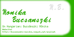 monika bucsanszki business card